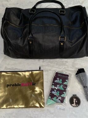 Matt Rife ProbleMATTic Tour VIP Black Leather Weekender Duffel Bag